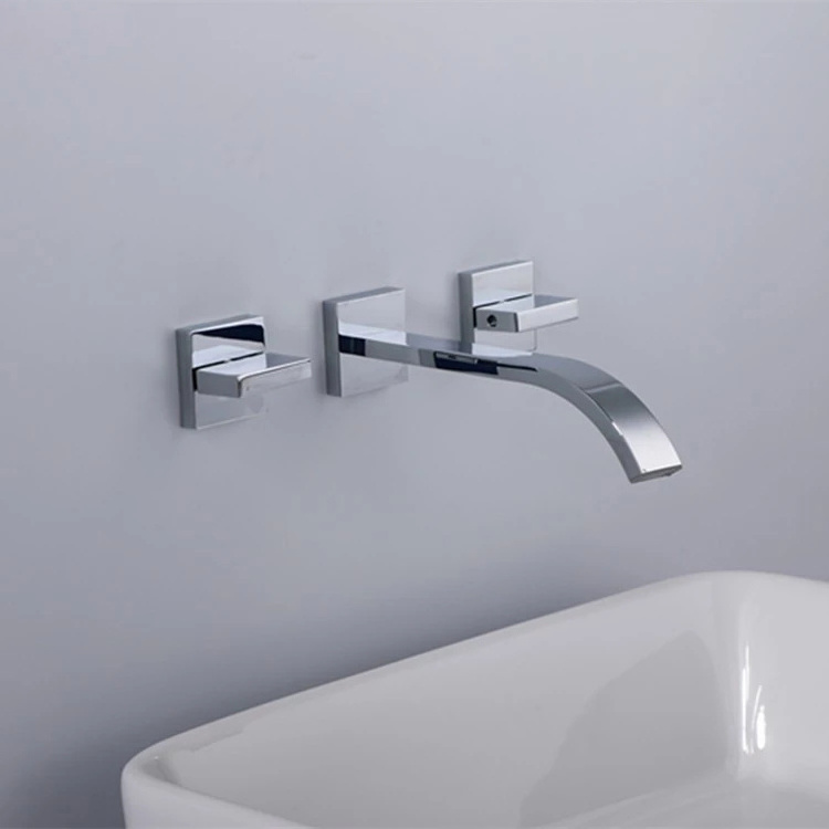 Wall Mount Faucet Bathroom Faucet  3 Hole Widespread Bathroom Faucet