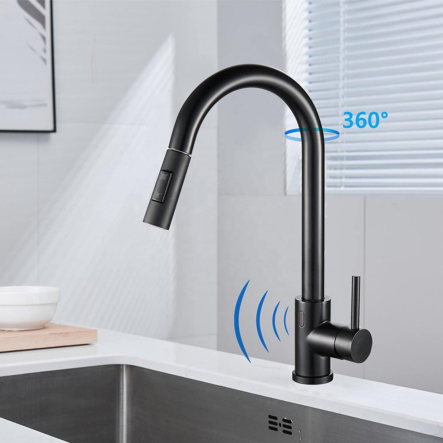 Kitchen Sensor Automatic Soap Dispenser Adapter For With Temperature Bathroom Touch On And Smart Motion 304 Touchless Faucet