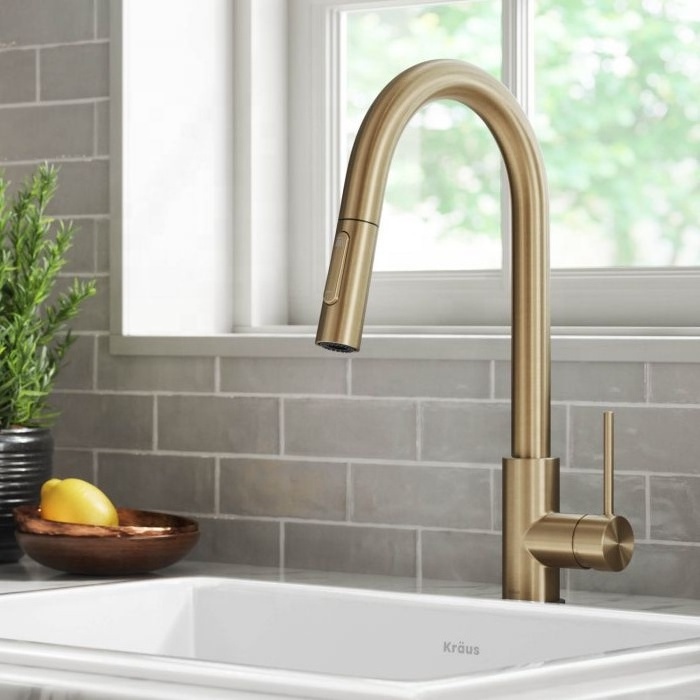 Mixer Sink Taps Tap Rose Gold Copper Water Hand Sprayer Touch Smart Wall Mounted Kitchen Faucet