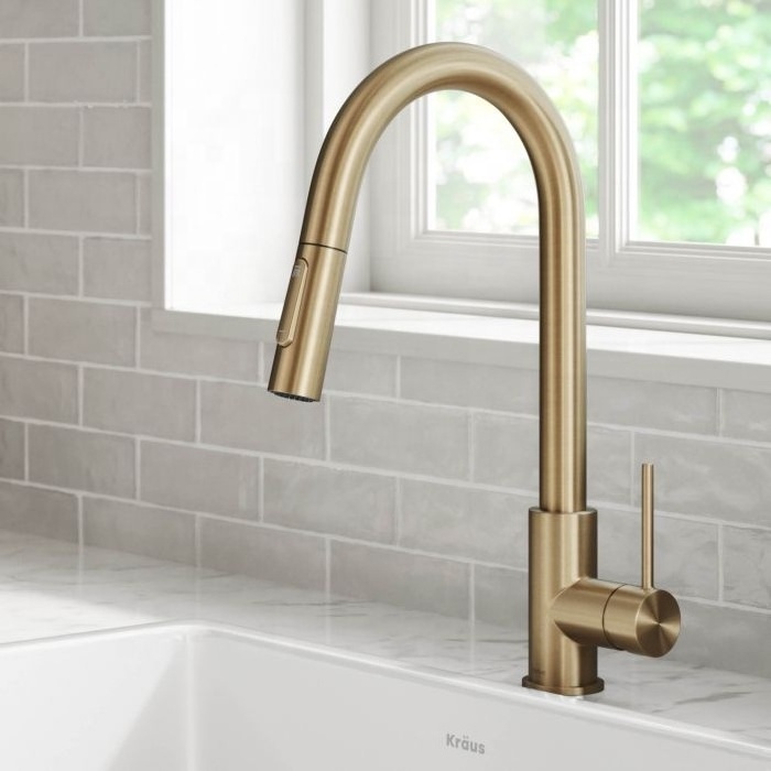 Mixer Sink Taps Tap Rose Gold Copper Water Hand Sprayer Touch Smart Wall Mounted Kitchen Faucet