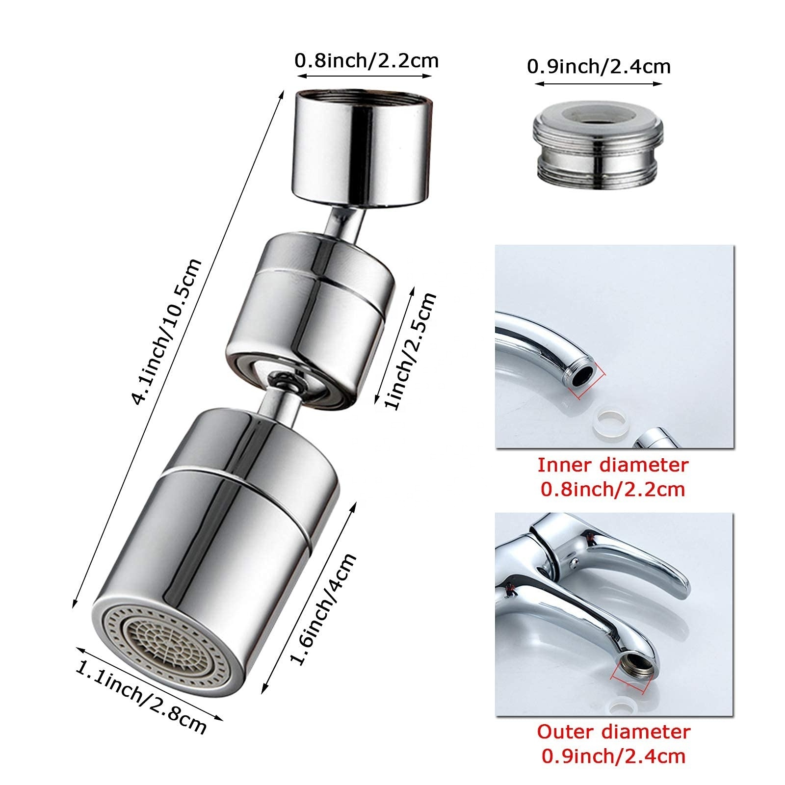 1080 Swivel Faucet Aerator Multi-purpose Universal Tap Adapter Kitchen Adjustable Sink Faucet Sprayer Attachment  Bathroom aerat