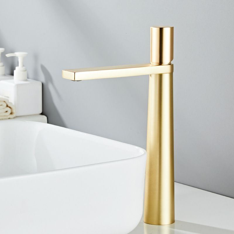 Modern Water Faucet Brass Single Hole Basin Faucet for Bathroom