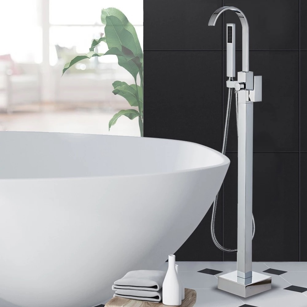 European and USA bath floor tap waterfall bathroom bathtubs silver black gold color freestanding mixer faucet