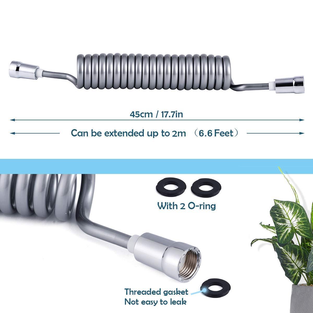 2.0m/3.0m PVC Spring Flexible Retractable Shower Hose Bidet Telescopic Spring Hose  for Shower Head Toilet Bidet