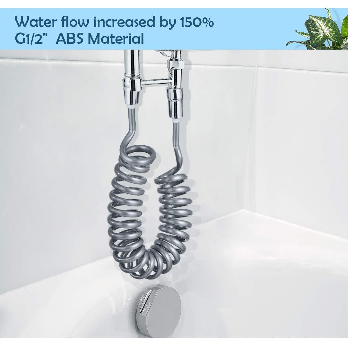 2.0m/3.0m PVC Spring Flexible Retractable Shower Hose Bidet Telescopic Spring Hose  for Shower Head Toilet Bidet