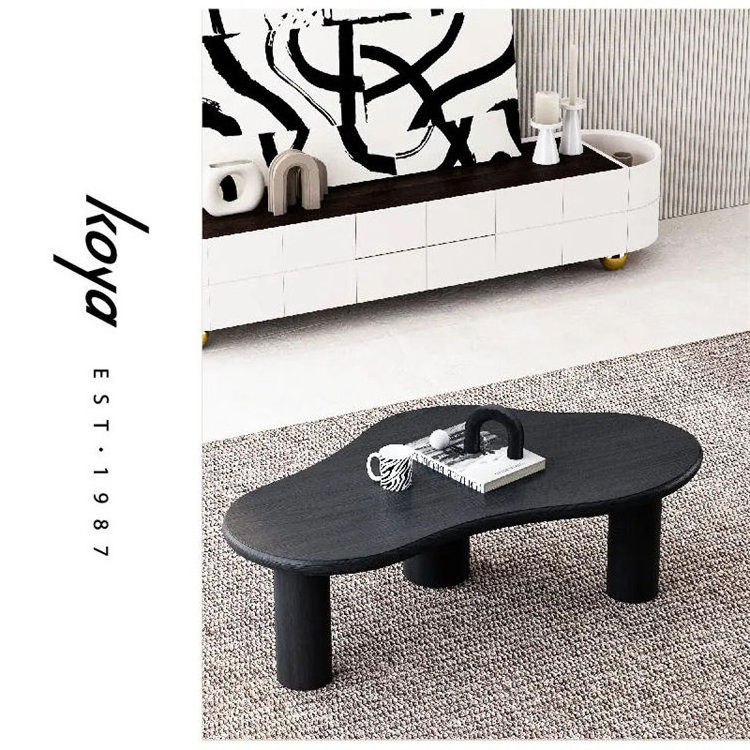 Luxury Wood Coffee Tables Modern Cloud Shape Center Modular Surround Solid Wood Edging Mdf Solid Color Coffee Table