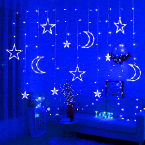 Eid Mubarak Ramadan Decorations Moon and Star Shape led curtain light Christmas lights decorative lights with factory price