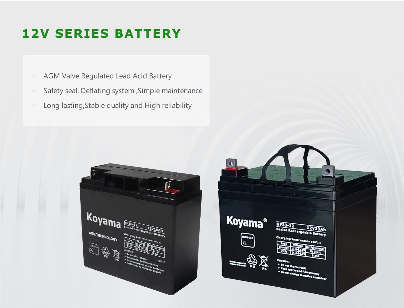 Rechargeable UPS Battery 12V 18AH Sealed Lead Acid AGM Battery for Emergency Power Supply