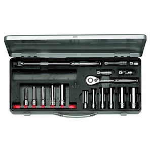 Reliable hard case packaged 17-piece ratchet wrenches and socket tool sets