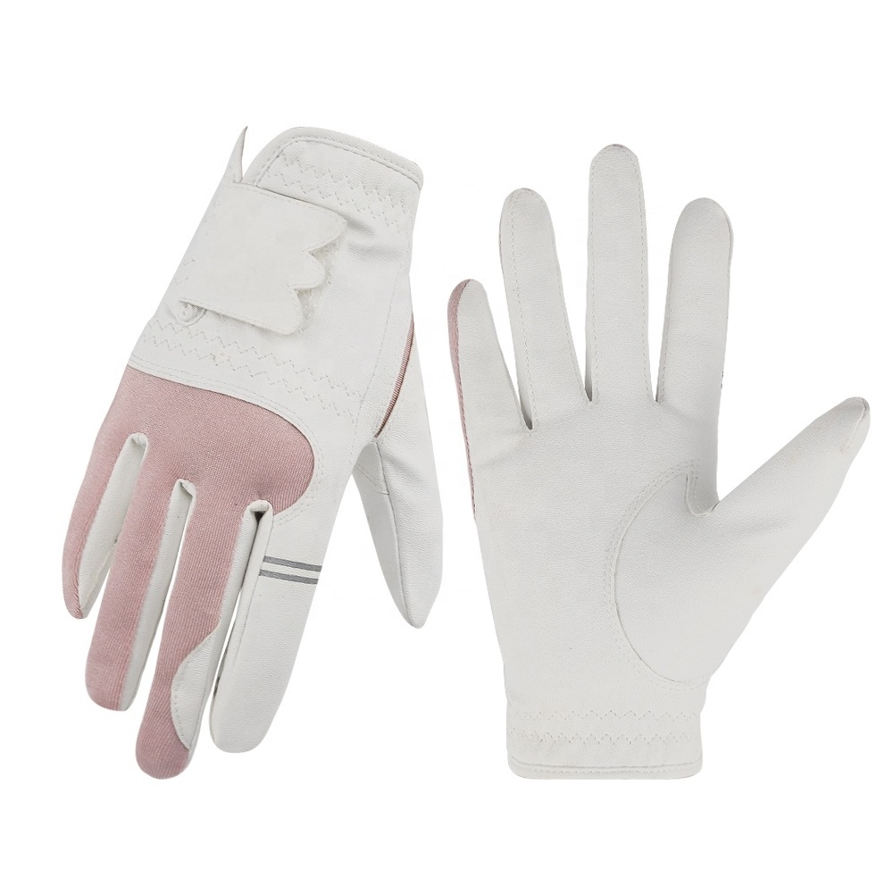 Wholesale fashion waterproof soft baby cowhide leather custom golf gloves