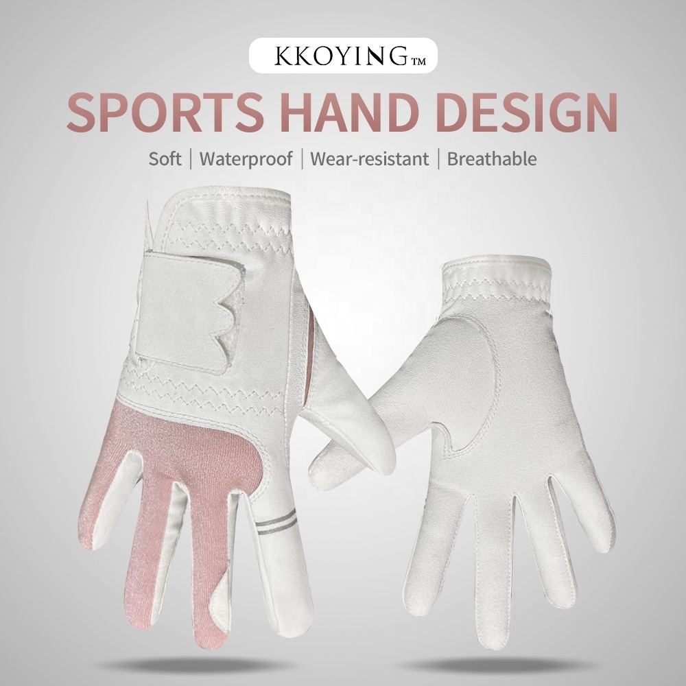 Wholesale fashion waterproof soft baby cowhide leather custom golf gloves