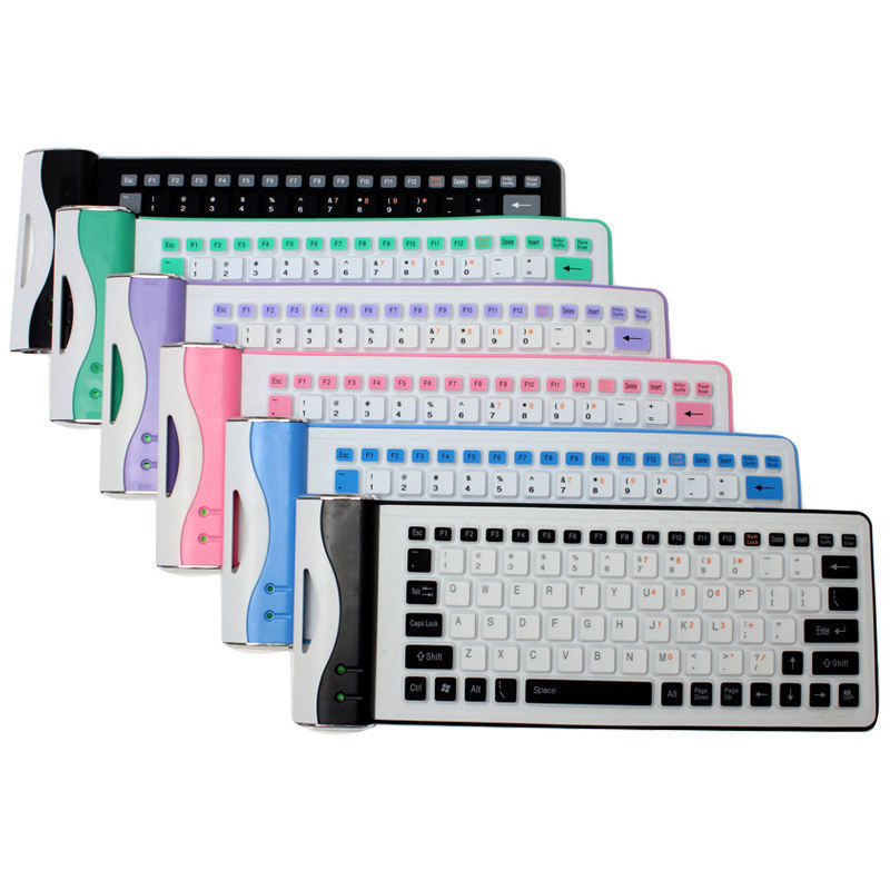 Kozh the best price Popular Fashionable Mute Thin Silica Gel Portable USB Wired Mini Flexible Folding Computer Keyboard