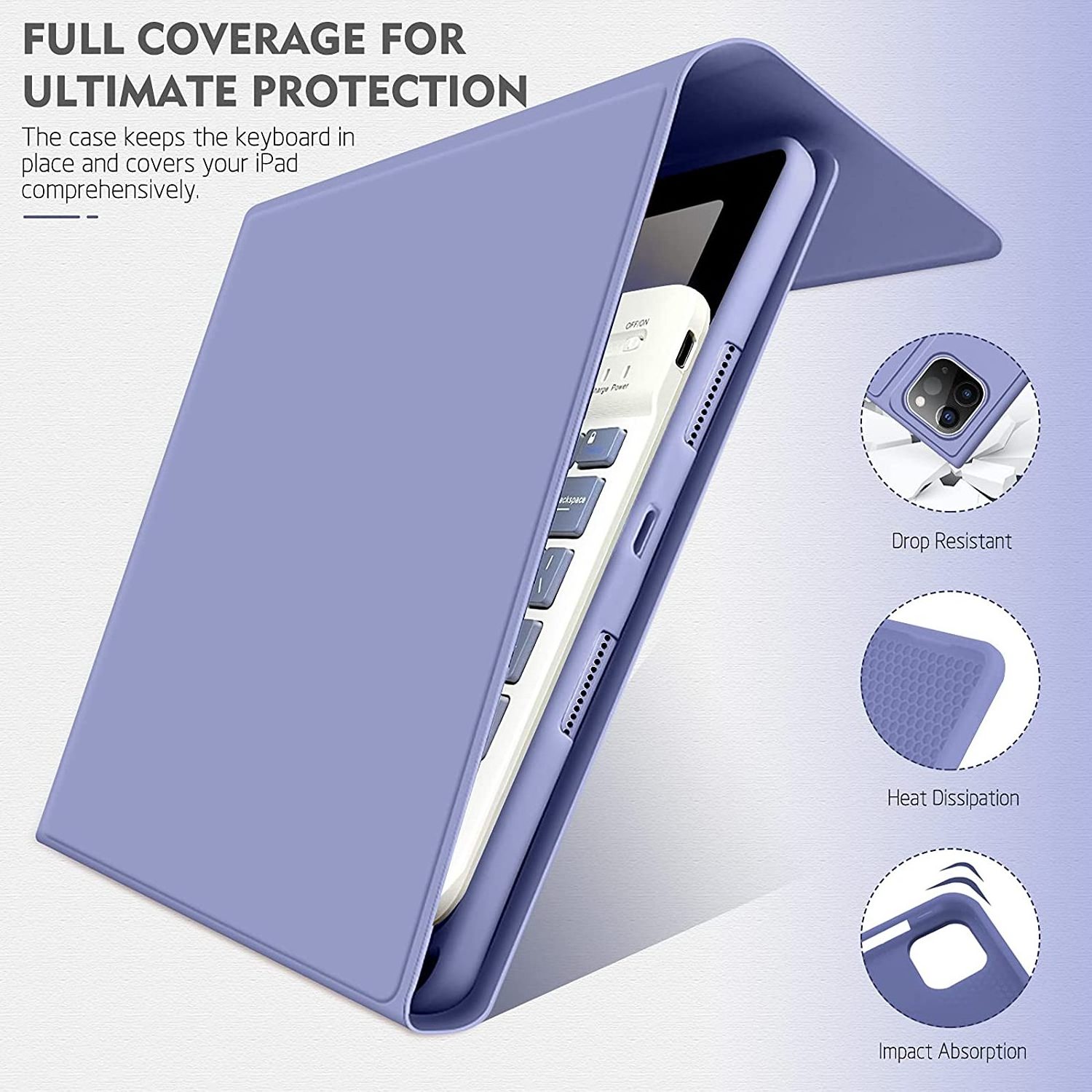 Auto Sleep/Wake Detachable Magnetic iPad Keyboard Case with Pencil Holder Stand Folio Protect Cover Case for iPad Pro 11