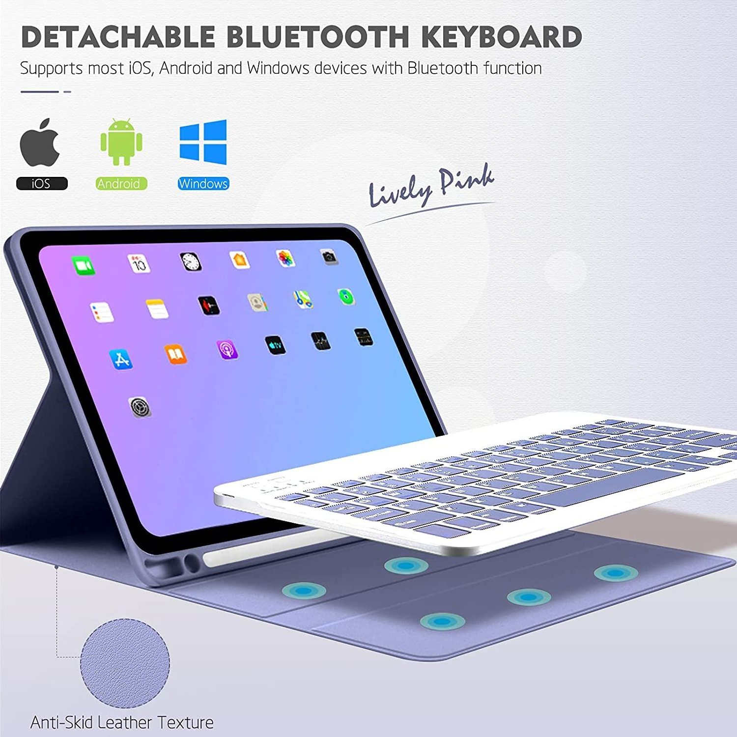 Auto Sleep/Wake Detachable Magnetic iPad Keyboard Case with Pencil Holder Stand Folio Protect Cover Case for iPad Pro 11