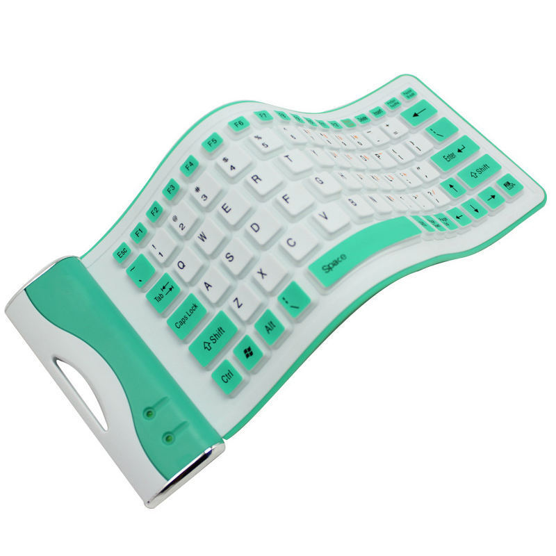 Kozh the best price Popular Fashionable Mute Thin Silica Gel Portable USB Wired Mini Flexible Folding Computer Keyboard