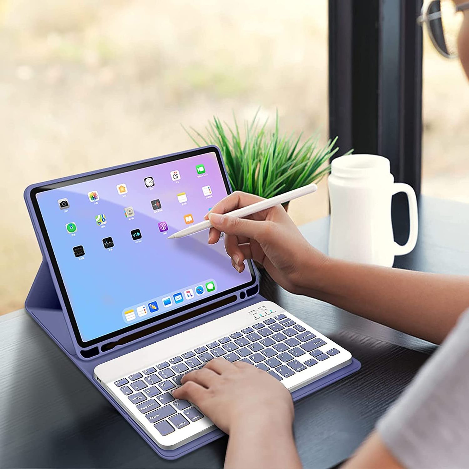 Auto Sleep/Wake Detachable Magnetic iPad Keyboard Case with Pencil Holder Stand Folio Protect Cover Case for iPad Pro 11