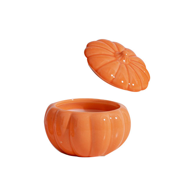 Home Decoration Luxury Ceramic Jar Scented Candles, Air Prufier Pumpkin Shape Handmade Soy Wax Aroma Candles