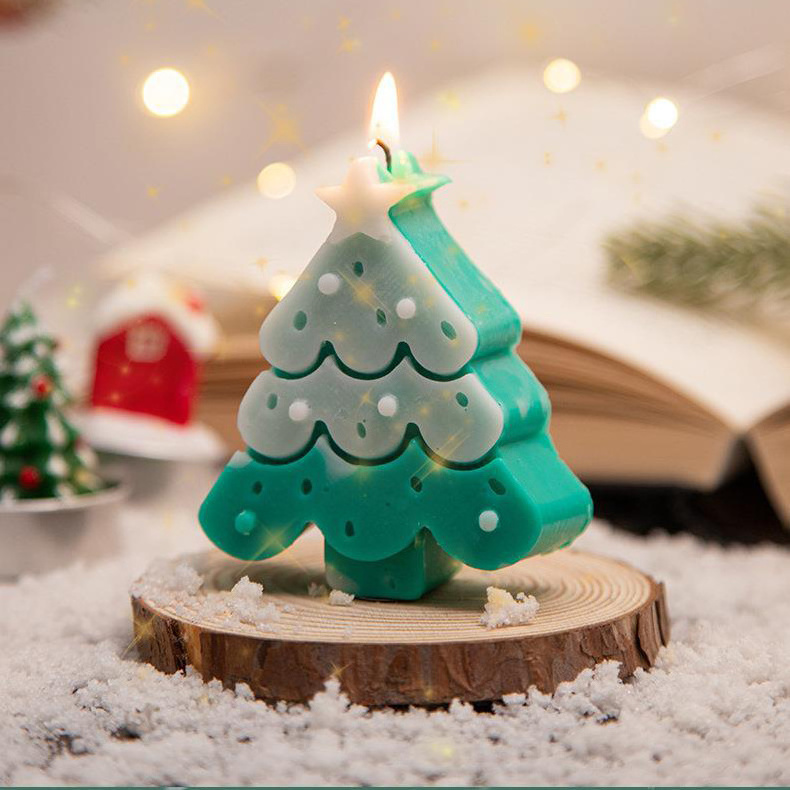 Handmade Christmas Tree Candles for Home Decoration, Aroma Cute Shape Soy Wax Candles for Party