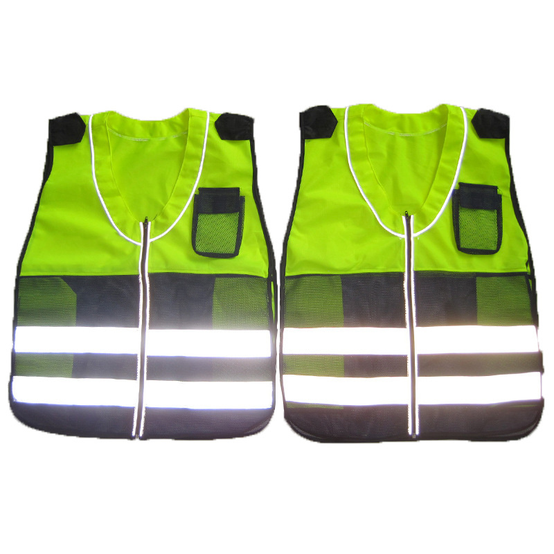 Work Reflective Clothing Safety Uniform High Visibility Safety Vest, Adjustable 3m Reflective Mountaineering Traffic Vest