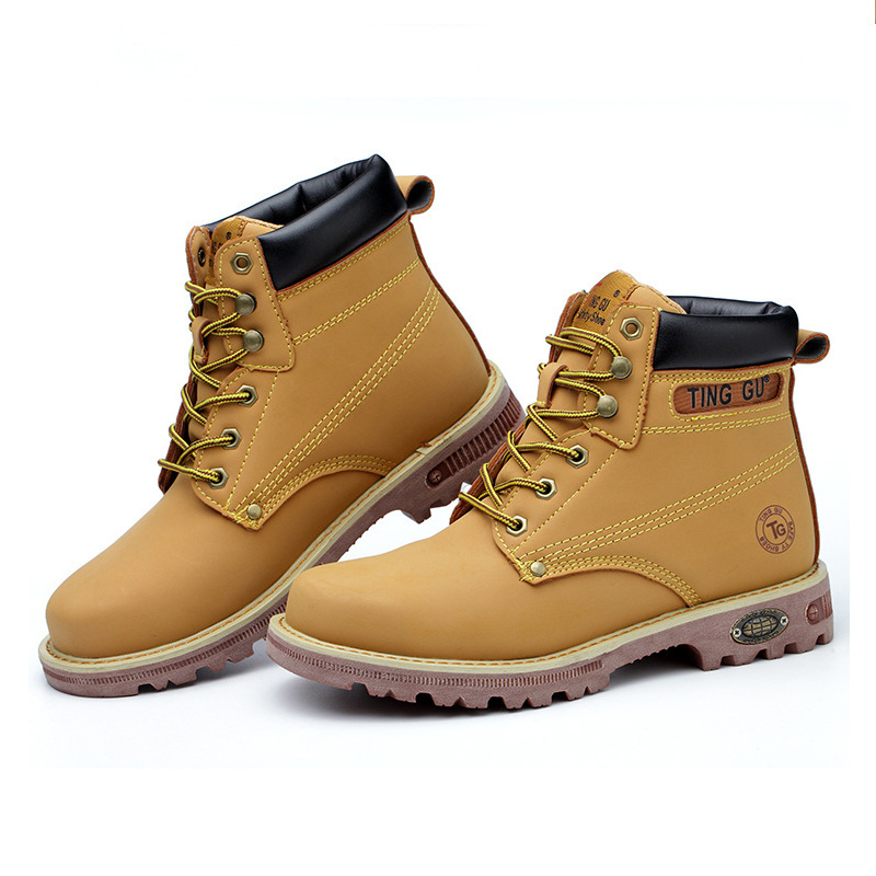 Casual fashion anti-smash safety boots with steel toe cap safety boots men work industrial safety boots for men