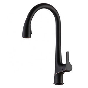 Commercial  Matte Black Hot Cold Water Kitchen Sink Faucet With Pull Down Sprayer Single Handle Pull Out Spray Faucets