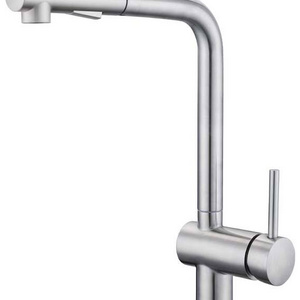 Chrome  Pull Out Kitchen Mixer Tap  Single Handle Stainless Steel Kitchen Sink Faucet  Goose Neck with Pull Down Sprayer