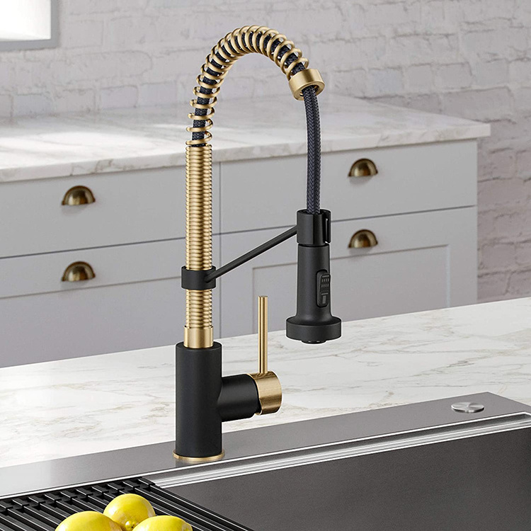 Sensor Touch Black Gold Faucet Touchless Faucet Mixer 360 Degree Rotating Spring Kitchen Faucets Hot And Cold