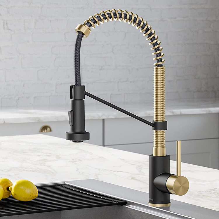 Sensor Touch Black Gold Faucet Touchless Faucet Mixer 360 Degree Rotating Spring Kitchen Faucets Hot And Cold