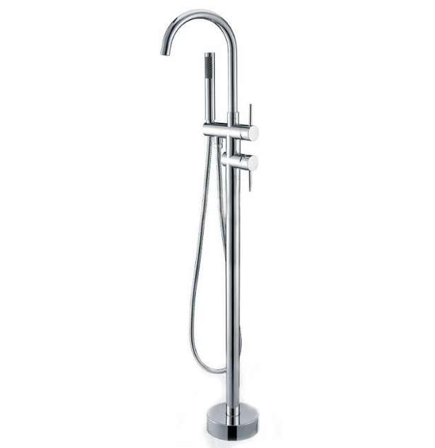 Chrome black tub faucets lead-free brass floor mount tub filler shower mixer taps freestanding bathtub faucet