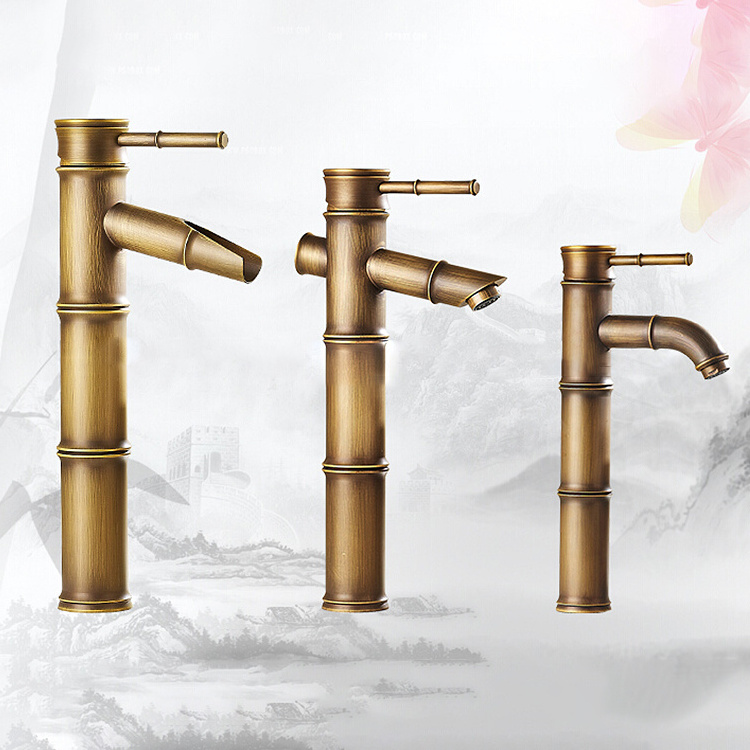 Bronze Single Handle Waterfall Basin Faucet Deck Mounted Bathroom  Basin Faucet