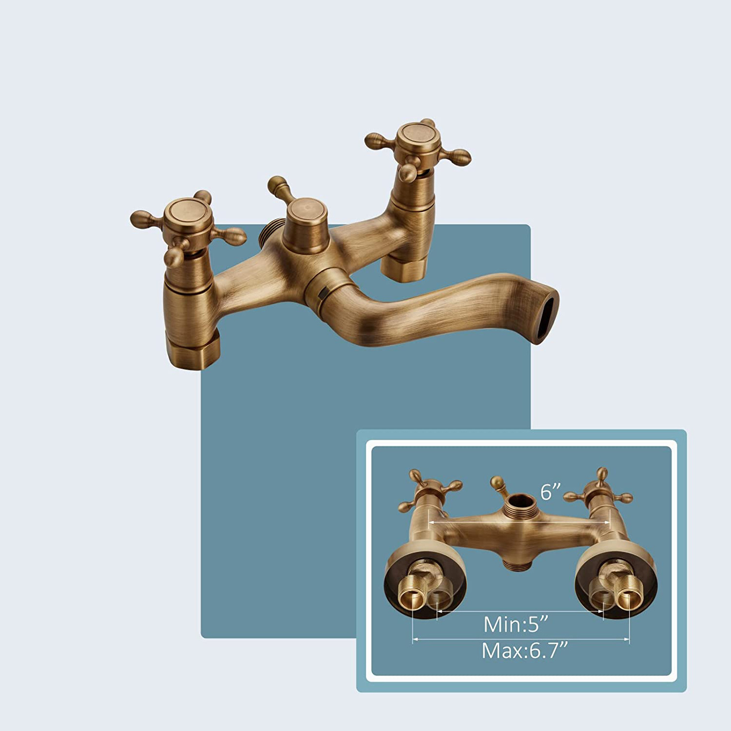 Freestanding Massage Shower Bath Mixer Brushed Gold Clawfoot Rod Wall Mount Bathtub Faucet and Tub Filler