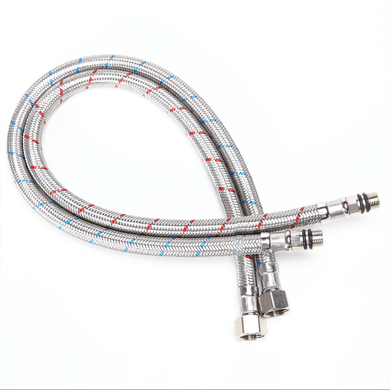 Stainless Steel 50cm Bathroom Washbasin Heat Resistant Water Line Extension Connect Sink Pull Out Flexible Kitchen Faucet Hose