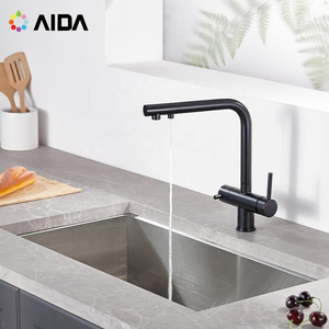 Multi Function Double Handle Drinking Water Filter Brass Gourmet Kitchen Taps Sink Faucet