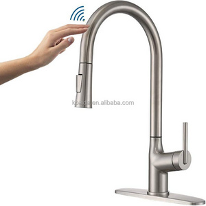 Motion Sensor Touch Brushed Nickel Touchless Brushed Nickel Faucet Hot And Cold Mixer 360 Degree Rotating Kitchen Faucets