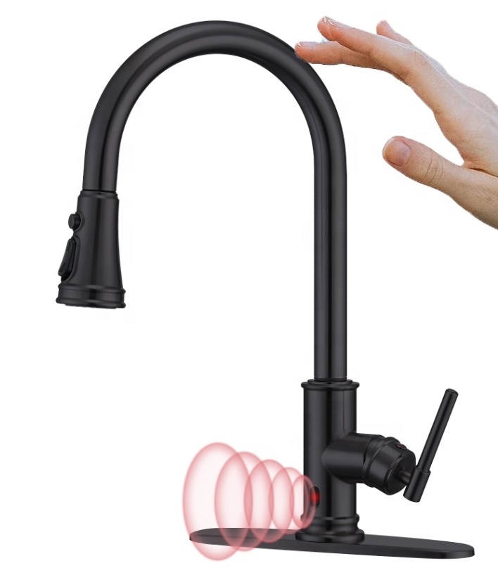 Touchless Kitchen Faucet with Pull down Sprayer Single Handle Kitchen Faucet Smart Motion Sensor Hands-Free Kitchen Sink Faucet