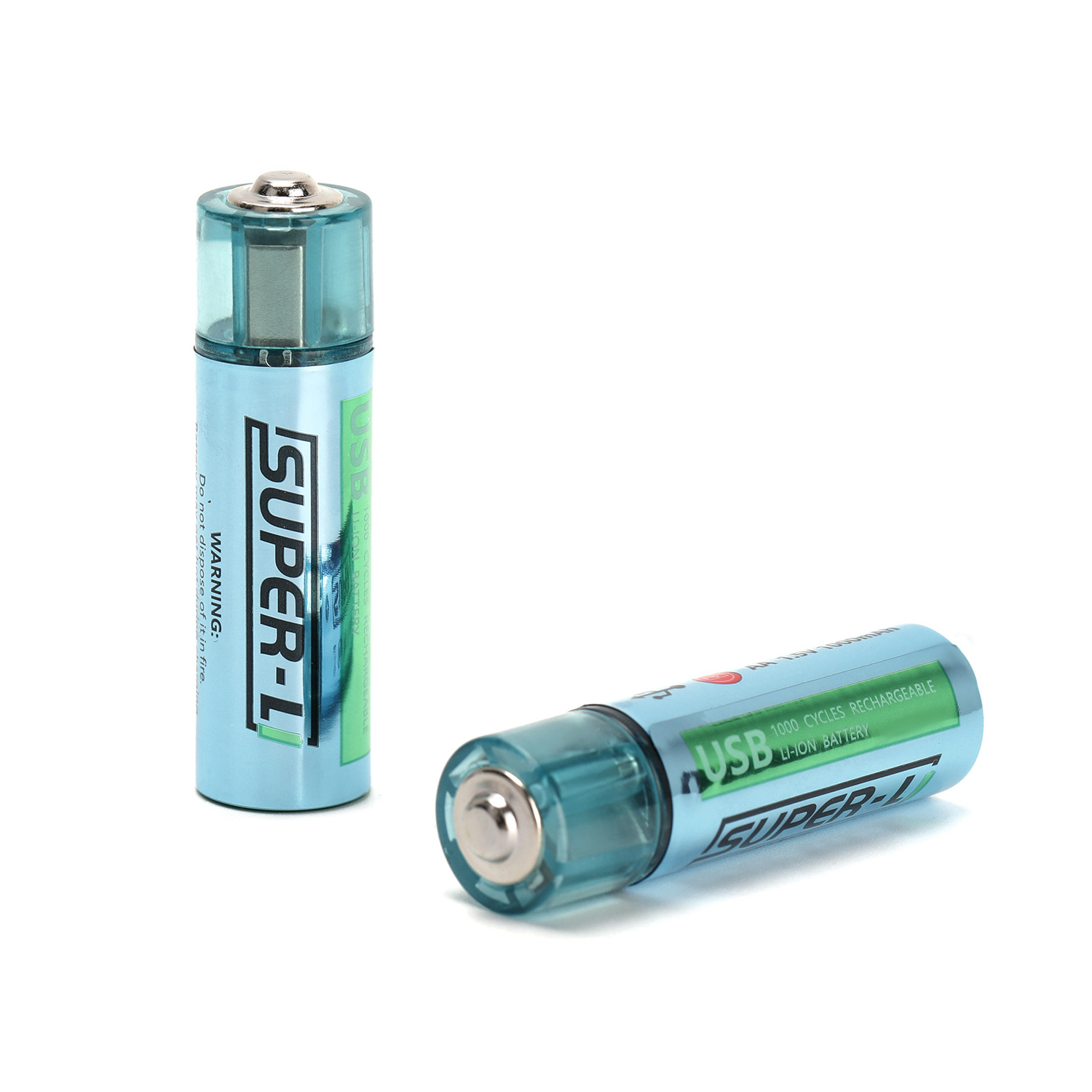 Hot sale portable usb battery rechargeable 1.5V 2500mWh flashlight size AA li ion battery in bulk