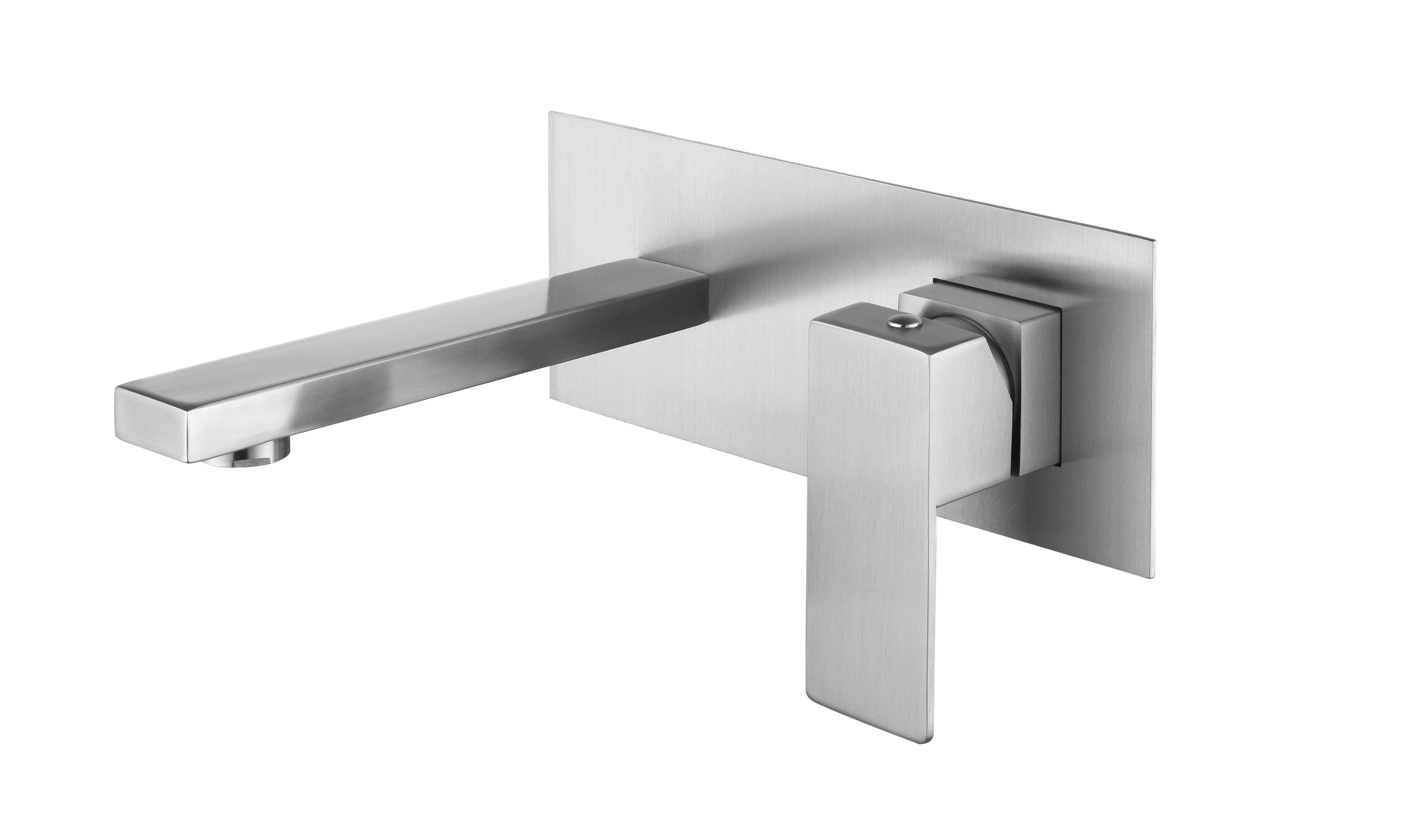 Bathroom wall brass concealed Matte Modern design black waterfall spout basin faucet sink Single Handle water tap