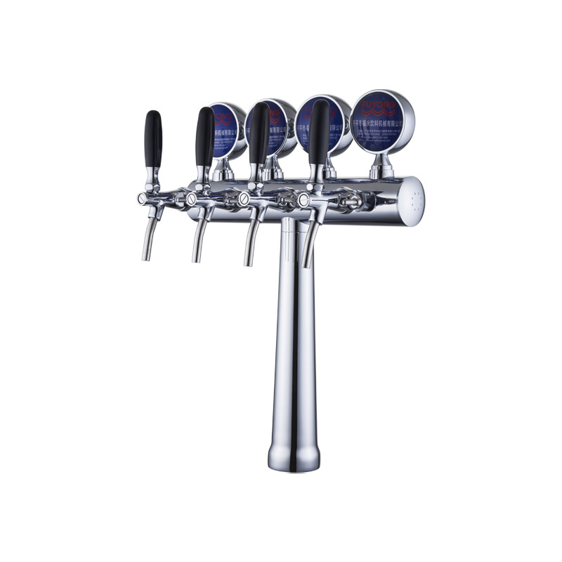 Hot Sell T Type Shape 4 Taps Stainless Steel Faucet Beer Font Dispenser Draft Beer Tap Tower