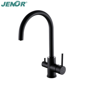 2022 new design dual handle hot and cold sink kitchen faucet tap gooseneck black kitchen sink faucet