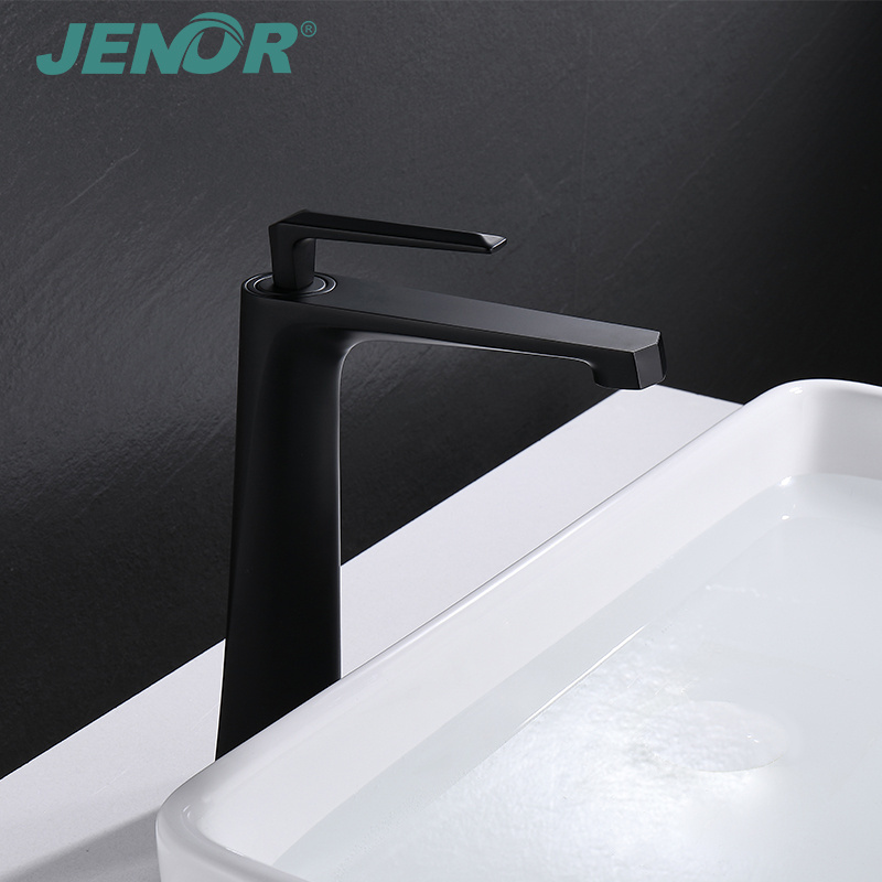 New product matt black brass bathroom faucet sink tap single lever water tall basin faucet modern