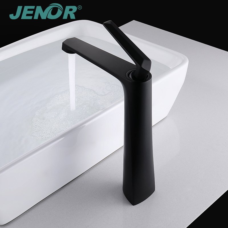 New product matt black brass bathroom faucet sink tap single lever water tall basin faucet modern