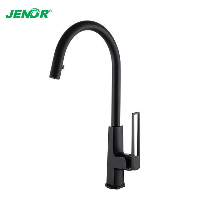 Modern luxury matte black kitchen faucet filter drinking pure water mixer faucet with flexible pull down sprayer