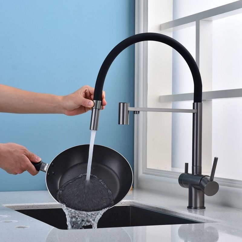 Kitchen Taps Faucet Pull Sink Faucet Dual Handle 3 in 1 Water Filter Purifier Faucets Gold,White Black  gray