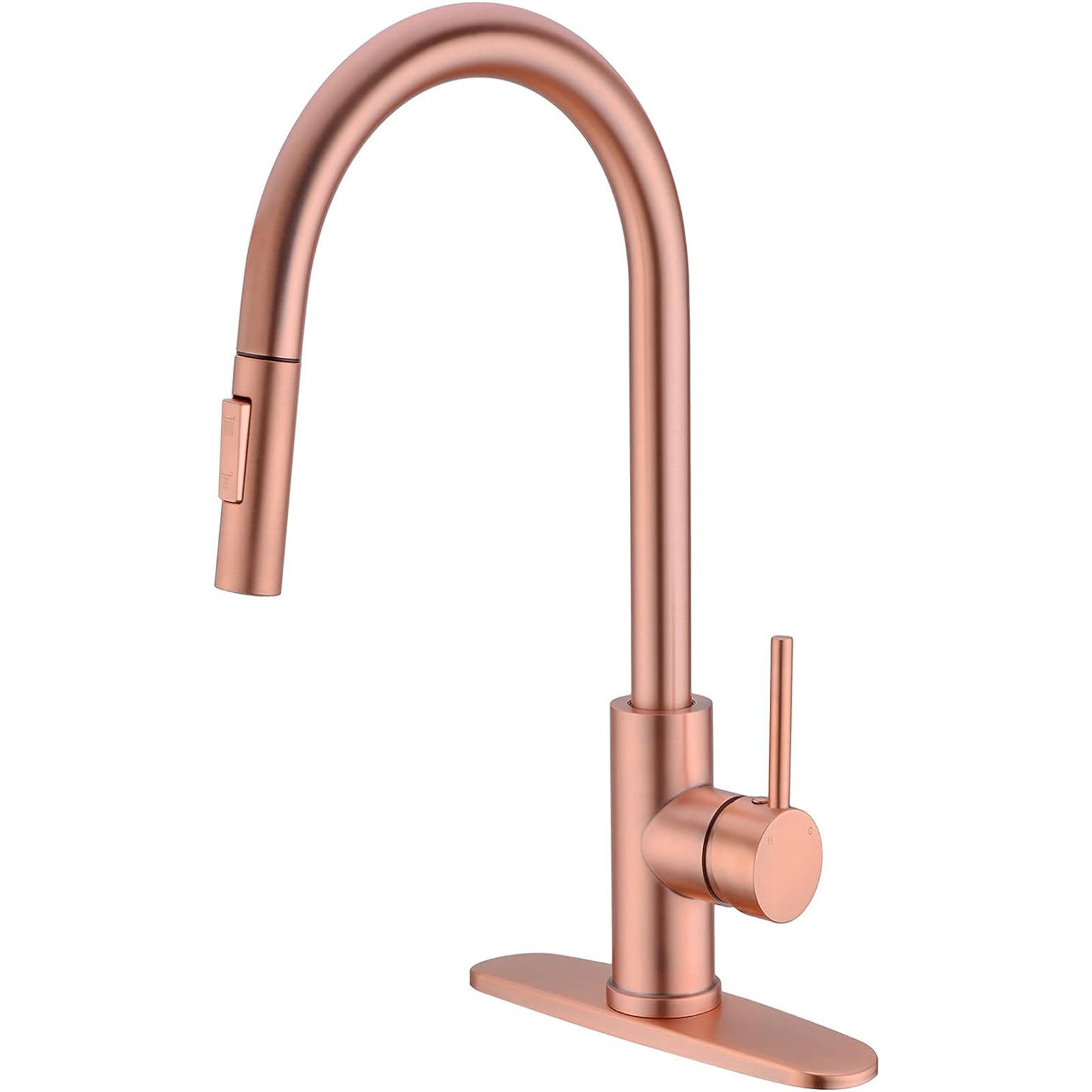 Retro color Copper Kitchen Faucet with Pull Oot Sprayer, Red Copper tap hot and cold