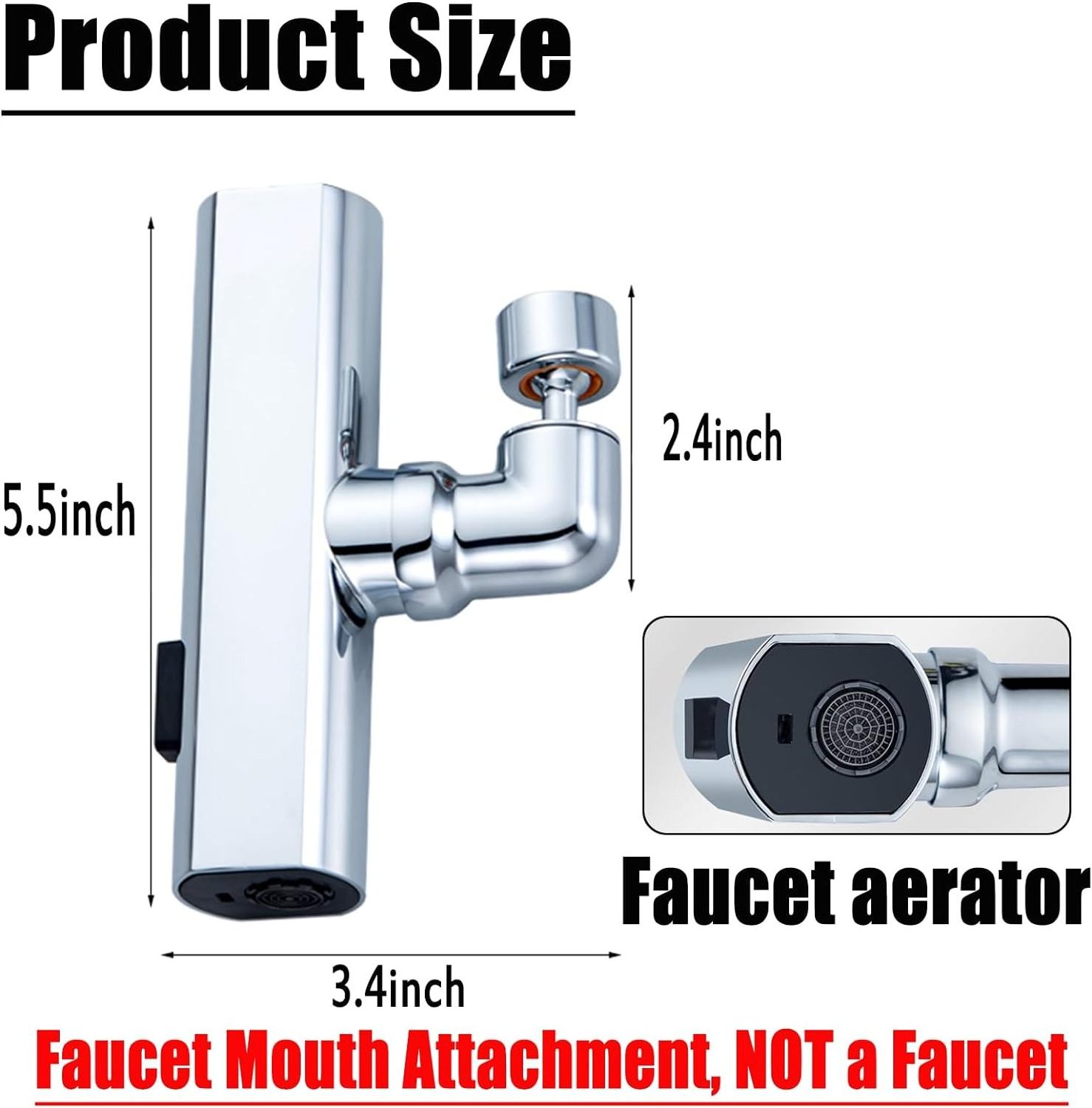 New Waterfall Kitchen Faucet, 3 in 1 360 Waterfall Kitchen Faucet Swivel Waterfall Kitchen Faucet for Washing Vegetable Fruit