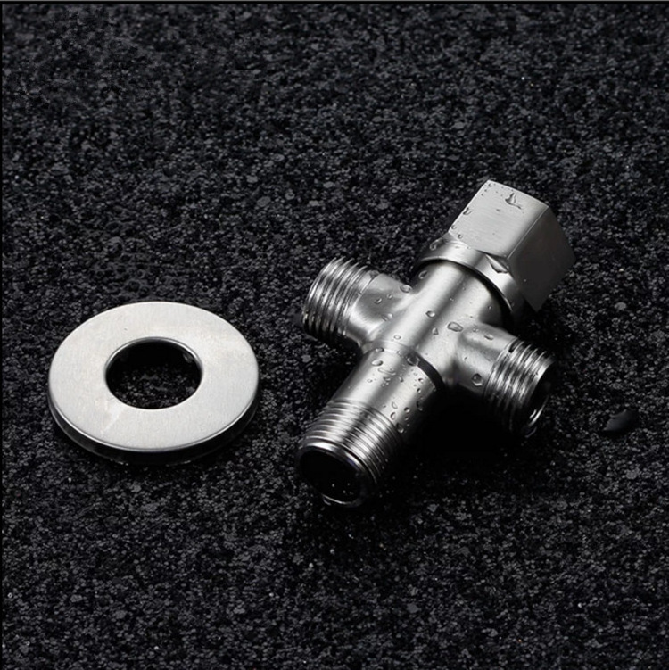 stainless steel Bidet T Valve 3 Way Shower Water Diverter Valve Bathroom Accessories Toilet Bidet T- Adapter Valve