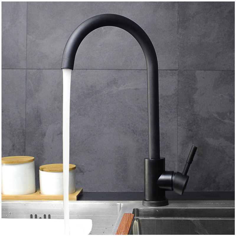 Gold black brushed nickel kitchen faucet cold and hot mixing water single handle sink 304 faucet suitable for dishwasher mixer