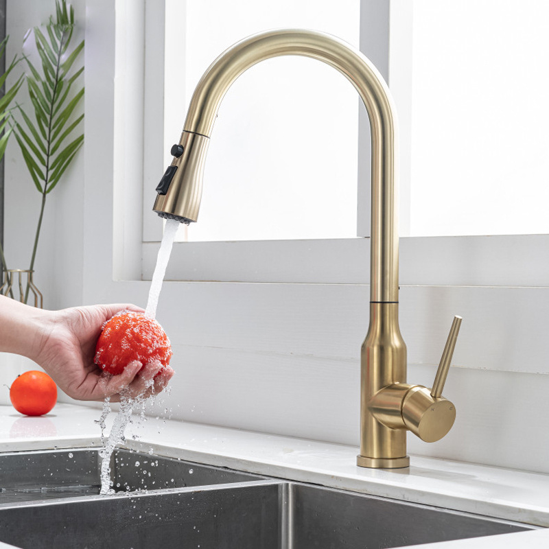 Explosire Models Best Price Single Handle Kitchen Faucet Gold Pull Down Function Kitchen Faucet Spray Head