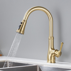 Factory Price Cheap And Fine Luxury Bridge Kitchen Faucets Taps Mixer Deck-Mounted Double Handle Kitchen Faucet