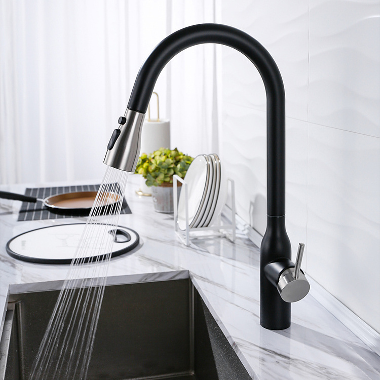 Hot Sale Mixer For Sink One-handle Spot Resist Matt Black Finish SUS 304 Kitchen Faucet 316 Pull Down Mixer Kitchen Tap